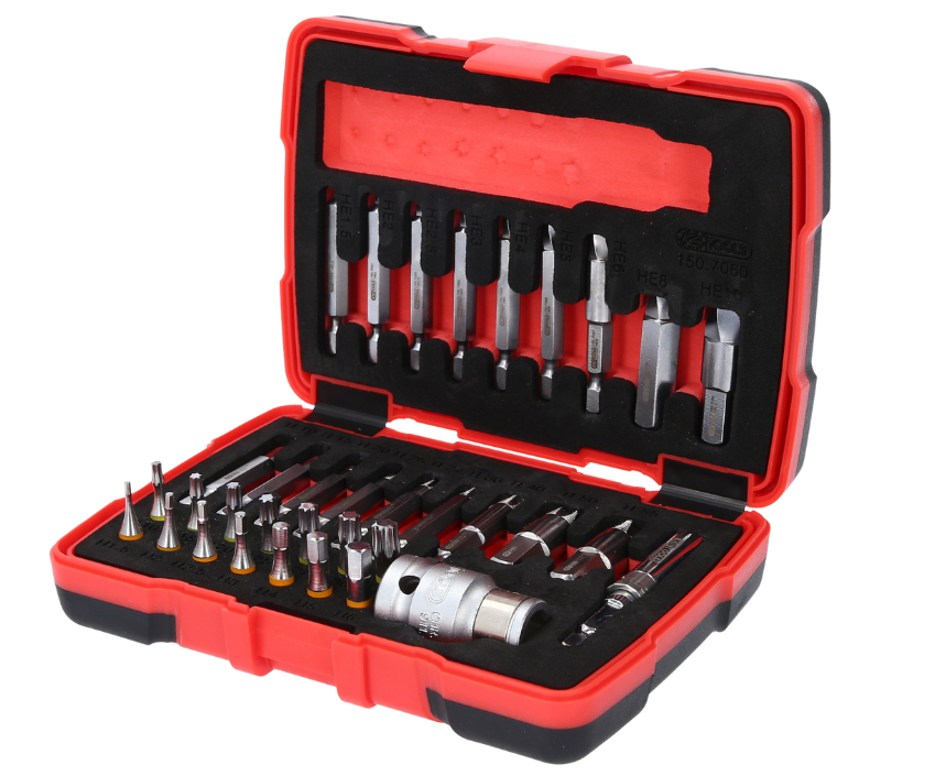 Set extractoare de șuruburi Torx și hexagonale de 1/4" + 10 mm, 34 buc.