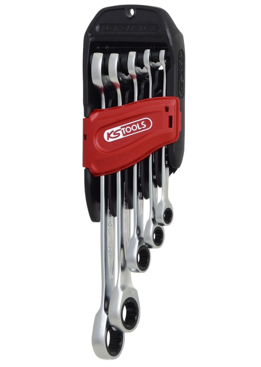 Set de chei combinate cu clichet KS TOOLS (5 piese)
