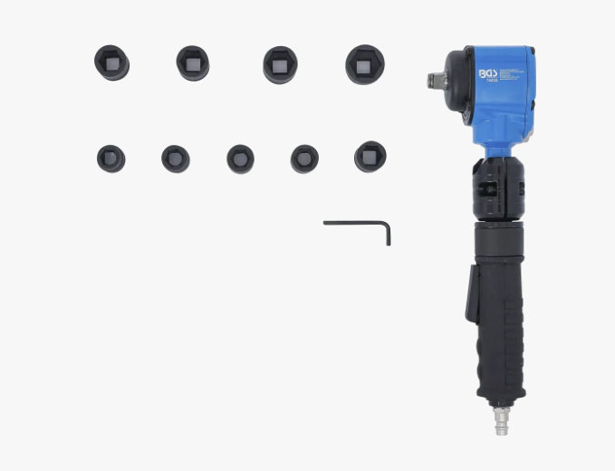 Cheie pneumatică de impact  Set tubulare unghiulare și de impact  12,5 mm (1/2")  650 Nm  10 buc.