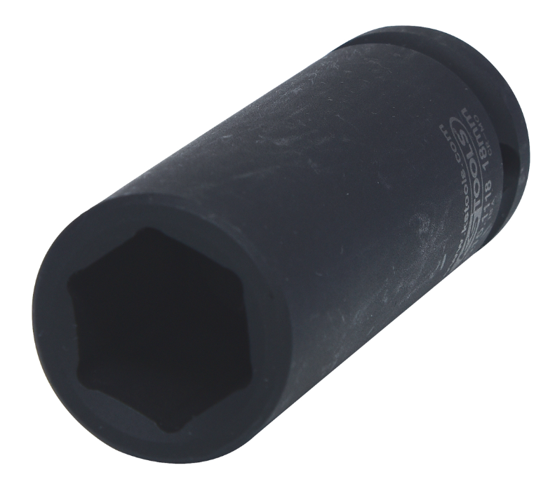 Шестигранная силовая торцовая головка 1/2", длинная, 18 мм