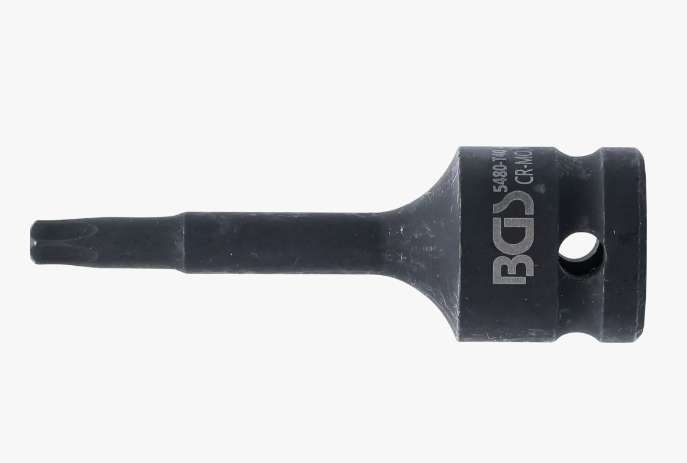 Cheie tubulară pentru bit de impact  lungime 75 mm  acționare 12,5 mm (1/2")  T-Star (pentru Torx) T40