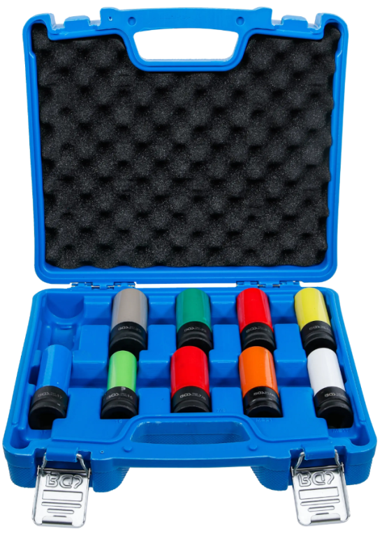 Set chei tubulare de impact de protecție | acționare 12,5 mm (1/2") | 15 - 24 mm și piulițe speciale pentru roți | 10 buc.
